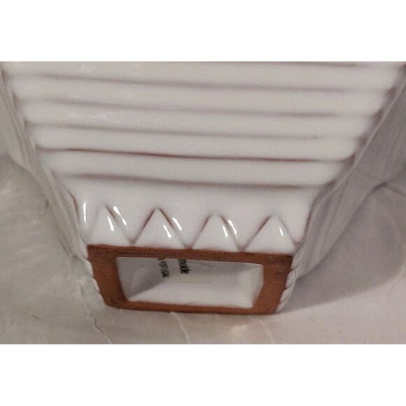 Pottery Bowl Molde Portugal Dish Ribbed Square Decorative Ceramic Geometric 2.5" - Picture 5 of 16